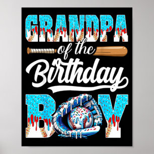 Grandpa of The Birthday Boy Baseball Ice Cream Poster