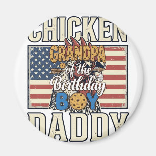 Grandpa of the Birthday Boy Cookie Milk Shirt Desi Magnet