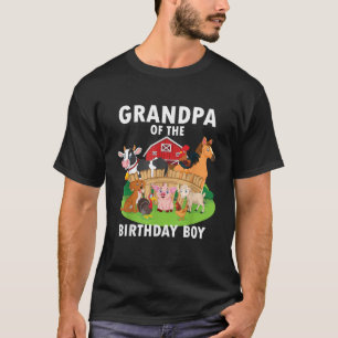 Grandpa Of The Birthday Boy Farm Animals Matching  T-Shirt