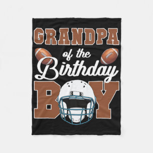 Grandpa Of The Birthday Boy Football Party Family Fleece Blanket