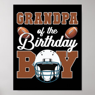 Grandpa Of The Birthday Boy Football Party Family  Poster