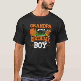 Grandpa Of The Birthday Boy Football Soccer Theme  T-Shirt