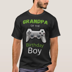 Grandpa Of The Birthday Boy Matching Gaming T-Shirt