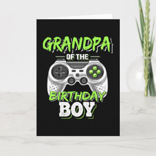 Grandpa Of The Birthday Boy Matching Video Game Bi Card