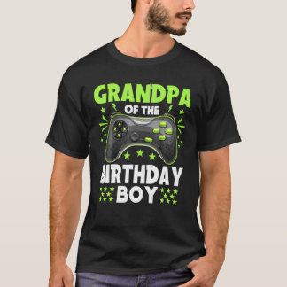 Grandpa Of The Birthday Boy Matching Video Game Bi T-Shirt