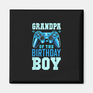 Grandpa Of The Birthday Boy Matching Video Gamer B Magnet