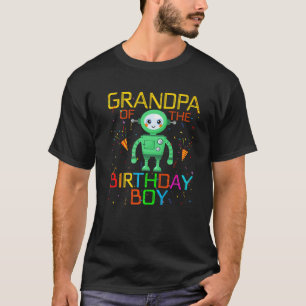 Grandpa Of The Birthday Boy Robotics Theme Family T-Shirt