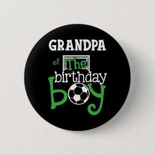 Grandpa Of The Birthday Boy Soccer Player Matching 6 Cm Round Badge
