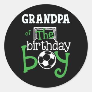 Grandpa Of The Birthday Boy Soccer Player Matching Classic Round Sticker