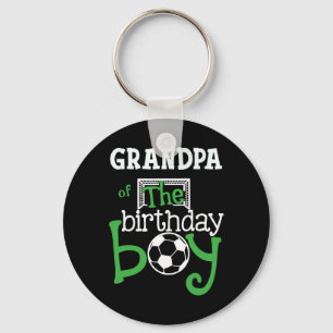 Grandpa Of The Birthday Boy Soccer Player Matching Key Ring
