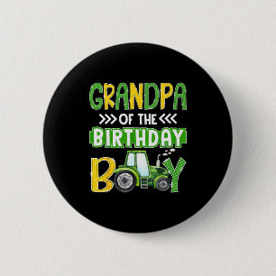 Grandpa Of The Birthday Boy Tractors Farm Trucks F 6 Cm Round Badge