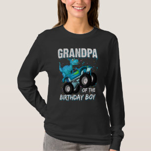 Grandpa Of The Birthday Boy Trex Dinosaur Monster T-Shirt