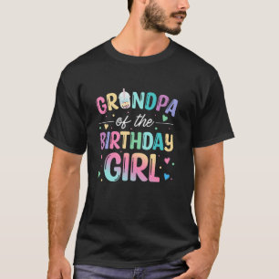 Grandpa Of The Birthday Girl Bubble Boba Tea Party T-Shirt