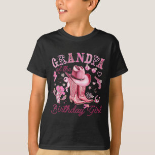 Grandpa of the birthday girl pink cowgirl western T-Shirt