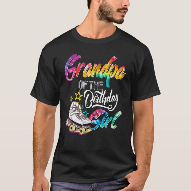 Grandpa of the Birthday Girl Roller Skates Bday Sk T-Shirt (Front)