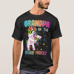 Grandpa of the Birthday Princess Flossing Unicorn T-Shirt