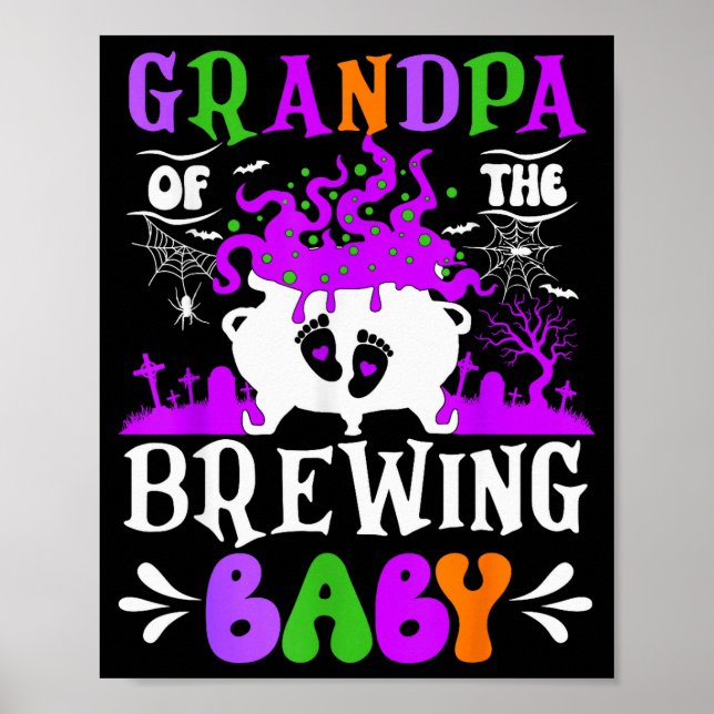 Grandpa Of The Brewing Baby Grandpa To Be Hallowee Poster (Front)