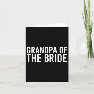 Grandpa Of The Bride Shirt Funny Wedding Groom Par Card