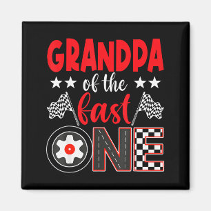 Grandpa Of The Fast One Birthday 1st Race Car Fami Magnet