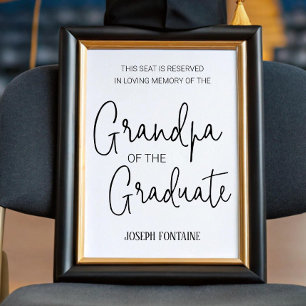 Grandpa of the Graduate Memorial Reserved Seat Poster