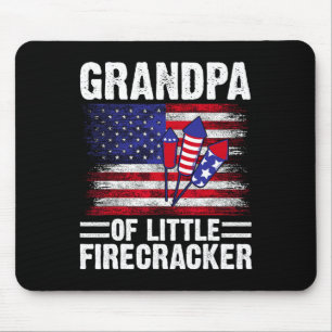 Grandpa Of The Little Firecracker 4th Of July Gran Mouse Mat