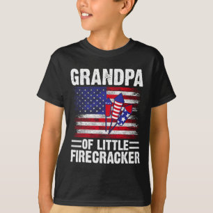 Grandpa Of The Little Firecracker 4th Of July Gran T-Shirt