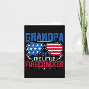 Grandpa Of The Little Firecracker Usa Flag 4th Of Card