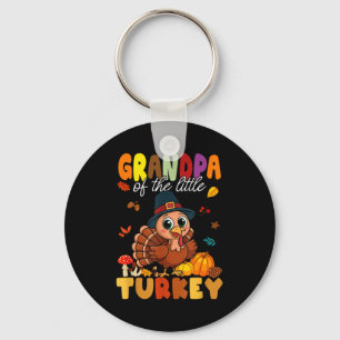 Grandpa Of The Little Turkey Thanksgiving Baby Sho Key Ring