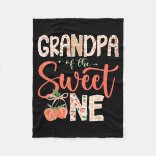 Grandpa of The Sweet One Peach 1st Birthday Girl Fleece Blanket