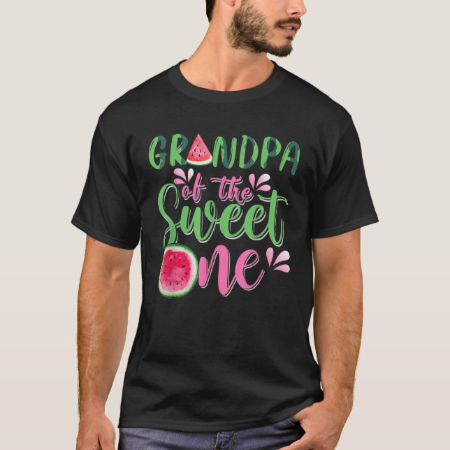 Grandpa Of The Sweet One Watermelon First Birthday T-Shirt (Front)