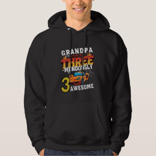 Grandpa Of The Three Years Old Birthday Boy Racing Hoodie