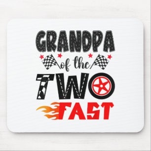 Grandpa Of The Two Fast 2nd Birthday Boy Racing Ca Mouse Mat