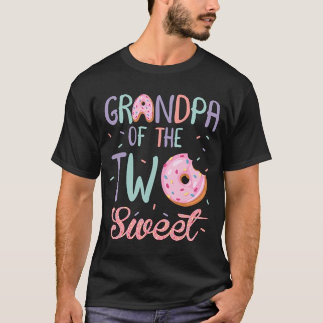 Grandpa of the Two Sweet Birthday Girl Doughnut Lo T-Shirt (Front)