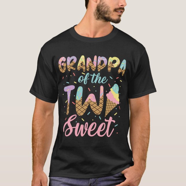 Grandpa of the Two Sweet Birthday Girl Ice Cream L T-Shirt (Front)