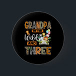 Grandpa Of The Wild And Three 3rd Birthday Boy Saf 6 Cm Round Badge<br><div class="desc">Grandpa Of The Wild And Three 3rd Birthday Boy Safari Truck</div>