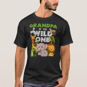 Grandpa of the Wild One Zoo Birthday Safari T-Shirt