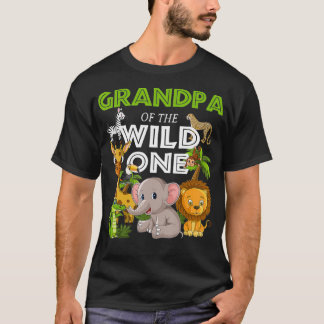 Grandpa of the Wild One Zoo Birthday Safari T-Shirt