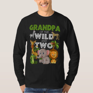 Grandpa Of The Wild Two Zoo Birthday Safari Jungle T-Shirt