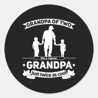Grandpa Of Two Grandsons Grandpa Squared Grandpa O Classic Round Sticker
