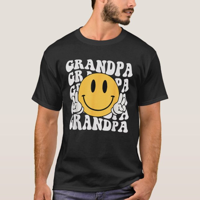 Grandpa One Happy Dude Birthday Family Matching Sm T-Shirt (Front)