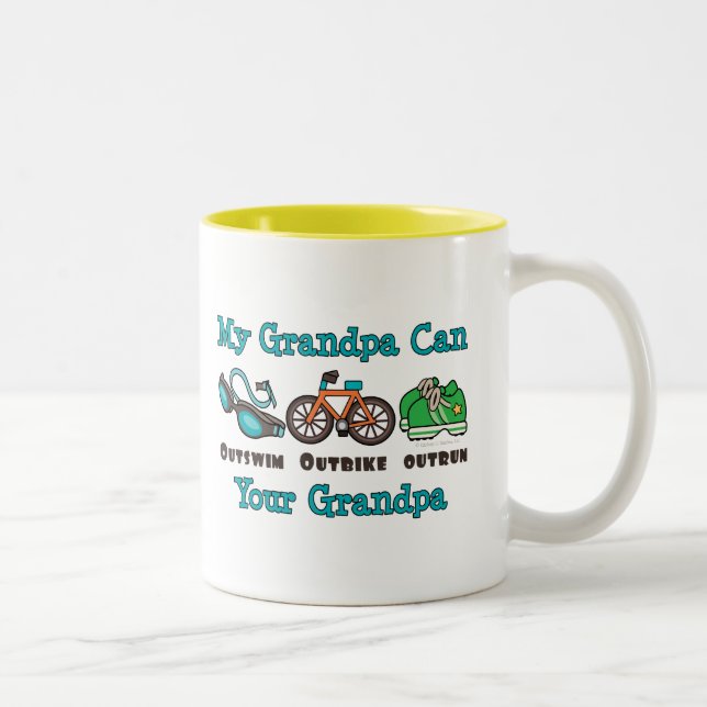 Grandpa Outswim Outbike Outrun Triathlon Mug (Right)
