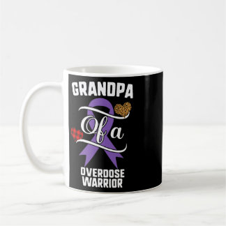 Grandpa Overdose Awareness Leopard Buffalo Plaid F Coffee Mug