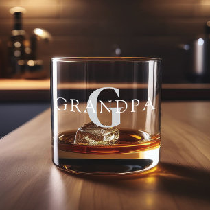Grandpa Personalised Name Monogram Whiskey Glass