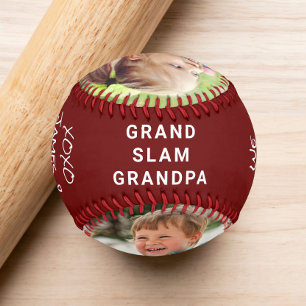 Grandpa Personalised Photos Red Baseball