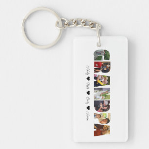 Grandpa Photo Collage Acrylic Keychain 7 Photos