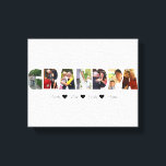 Grandpa Photo Collage Canvas Print with 7 Photos<br><div class="desc">This is a photo collage canvas print that spells out the word GRANDPA along with a custom message. This is the perfect gift for any grandpa for father's day,  his birthday or Christmas.</div>