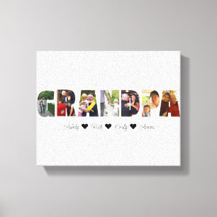 Grandpa Photo Collage Canvas Print with 7 Photos