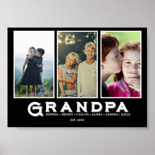 Grandpa Photo Collage – Custom Grandkids Names Poster