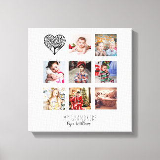 GRANDPA PHOTO COLLAGE GIFT PROUD GRANDAD CANVAS PRINT