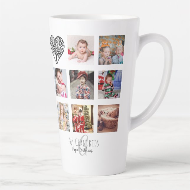 GRANDPA PHOTO COLLAGE GIFT PROUD GRANDAD LATTE MUG (Right)